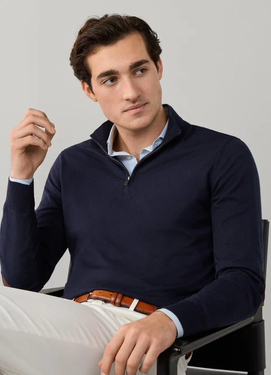 Cotton-Cashmere Quarter Zip Jumper