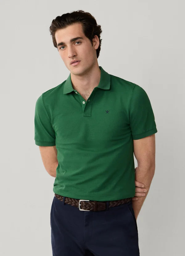 Slim Fit Short Sleeve Logo Pique Polo