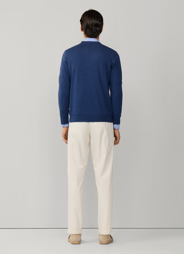 Cotton-Linen Knitted Crew-Neck Jumper