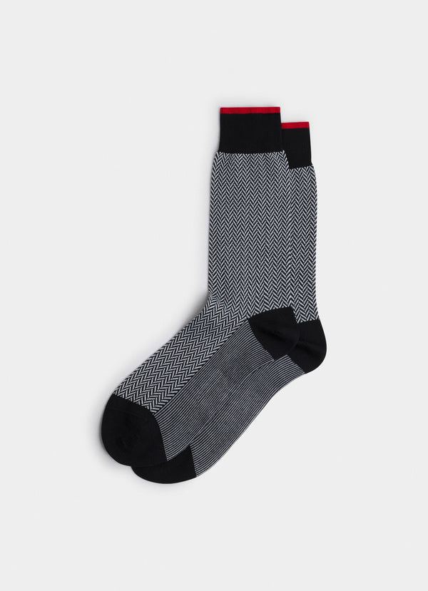 Mercerised Cotton Herringbone Socks