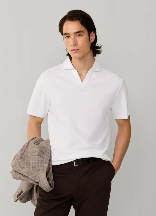 Classic Fit Short Sleeve Textured Knit Polo