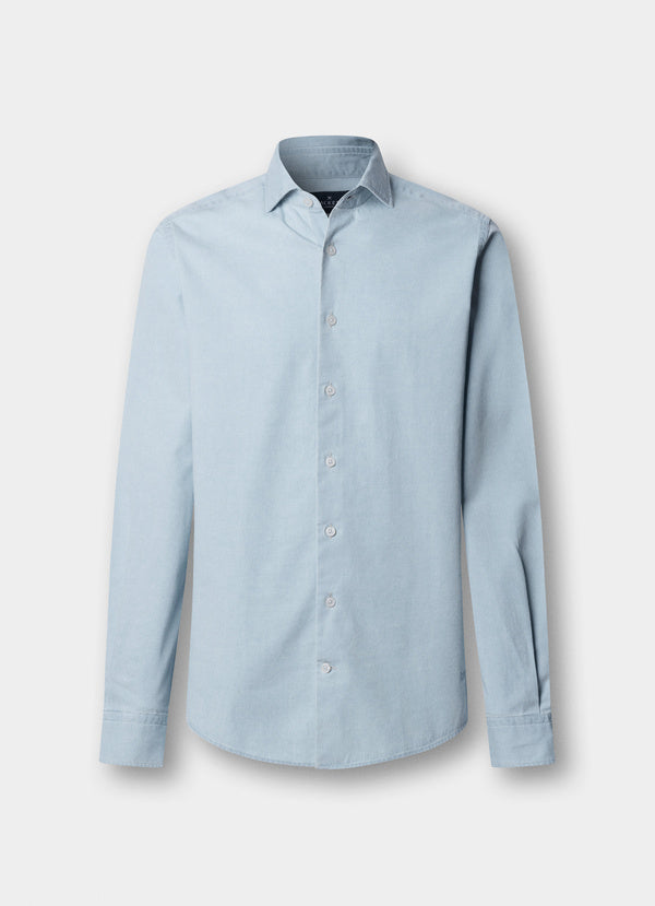 Tailored Fit Light Wasg Denim Shirt