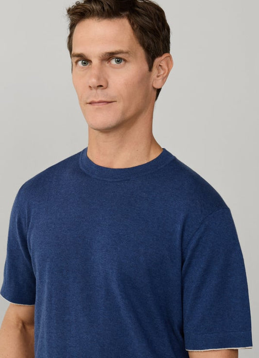 Cotton-Linen Knitted Short Sleeve T-Shirt