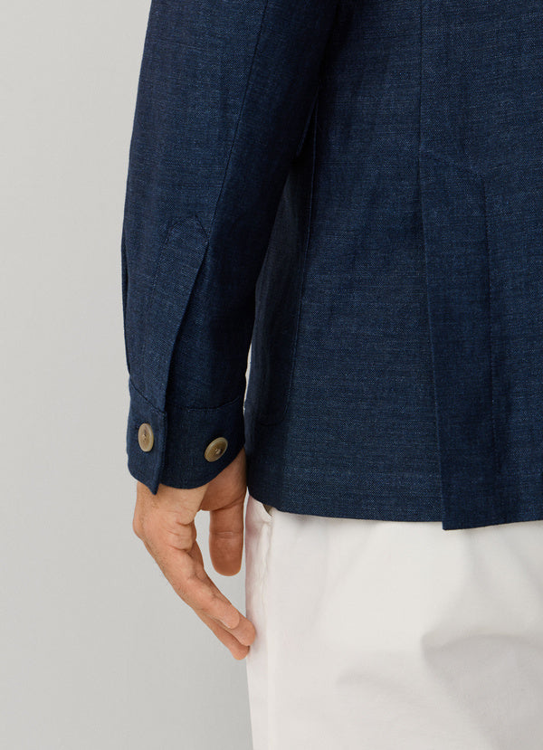 Linen-Cotton Melange Blazer