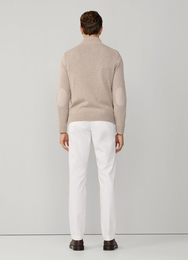 Cotton-Cashmere Mouline Quarter-Zip Jumper