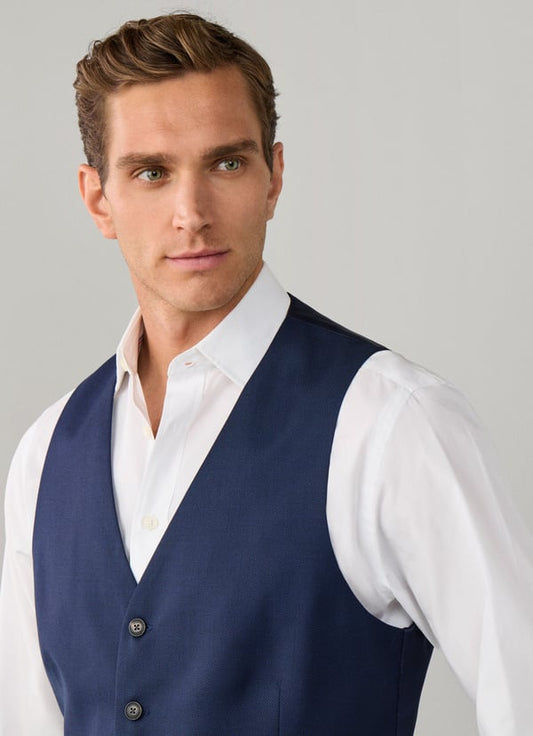 Wool Birdseye Waistcoat - Woven In Italy