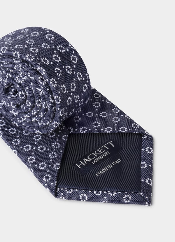 Natte Circle Dot Silk Linen Tie