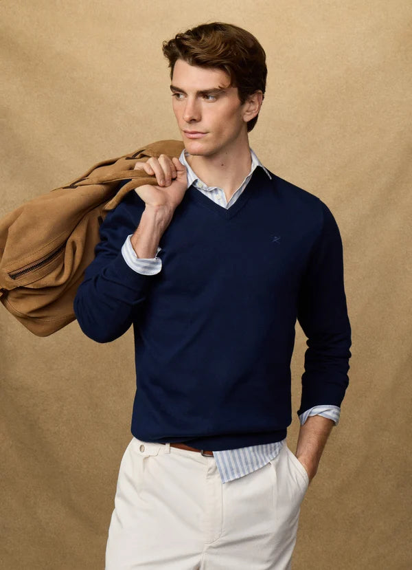 Cotton V-Neck Jumper
