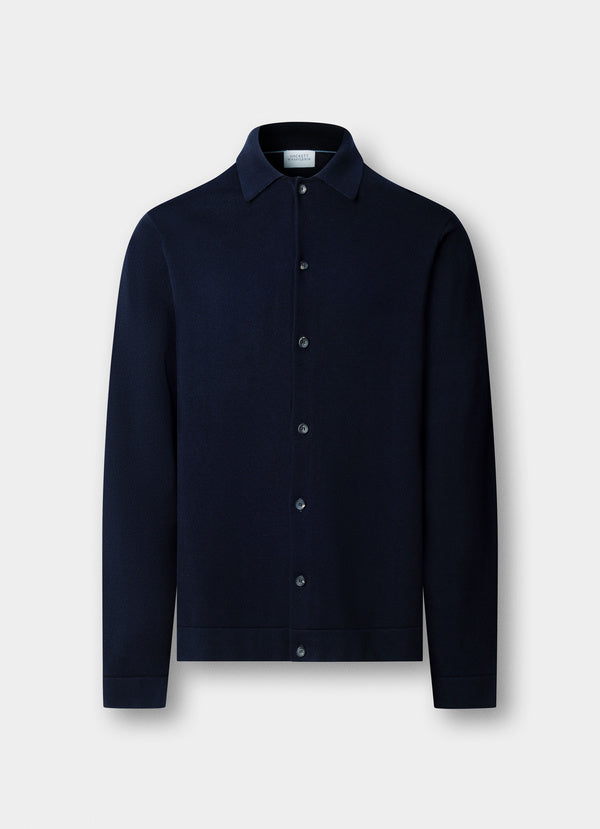 Cotton-Silk Knitted Overshirt - Woven In Italy