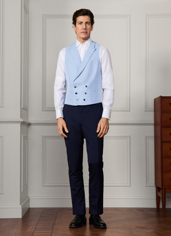 Double Breasted Linen Waistcoat