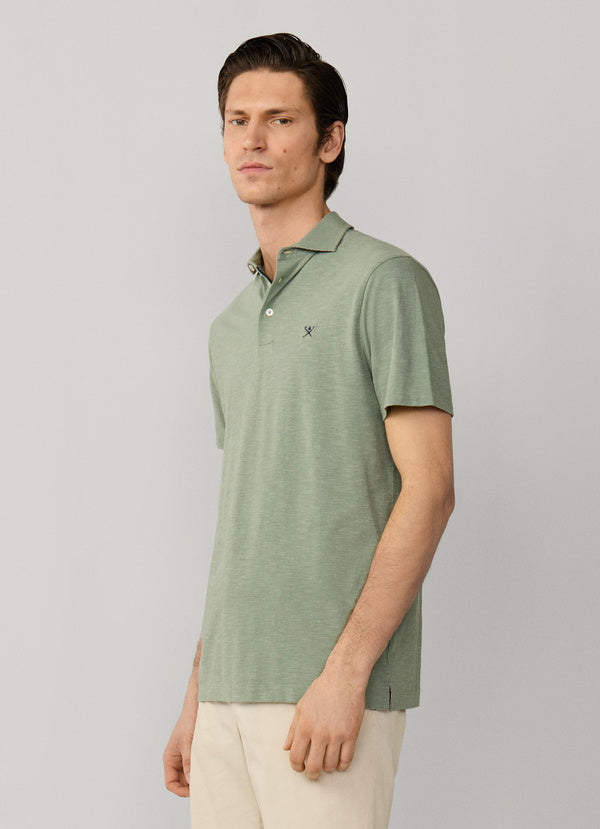 Classic Fit Short Sleeve Linen Trim Polo
