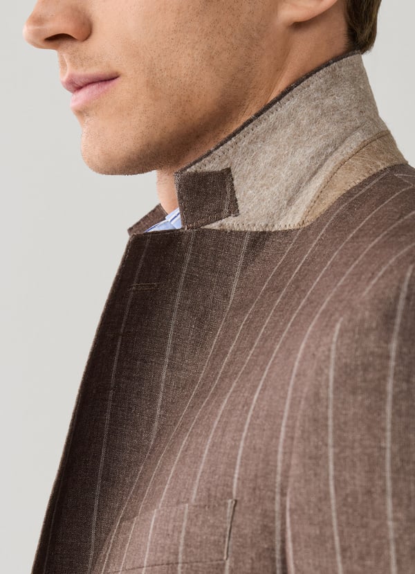 Pure Linen Wide Stripe Suit