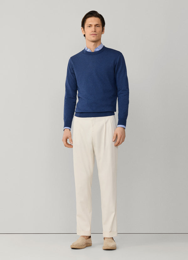 Cotton-Linen Knitted Crew-Neck Jumper
