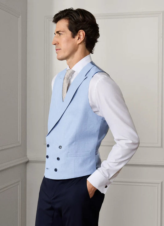Double Breasted Linen Waistcoat