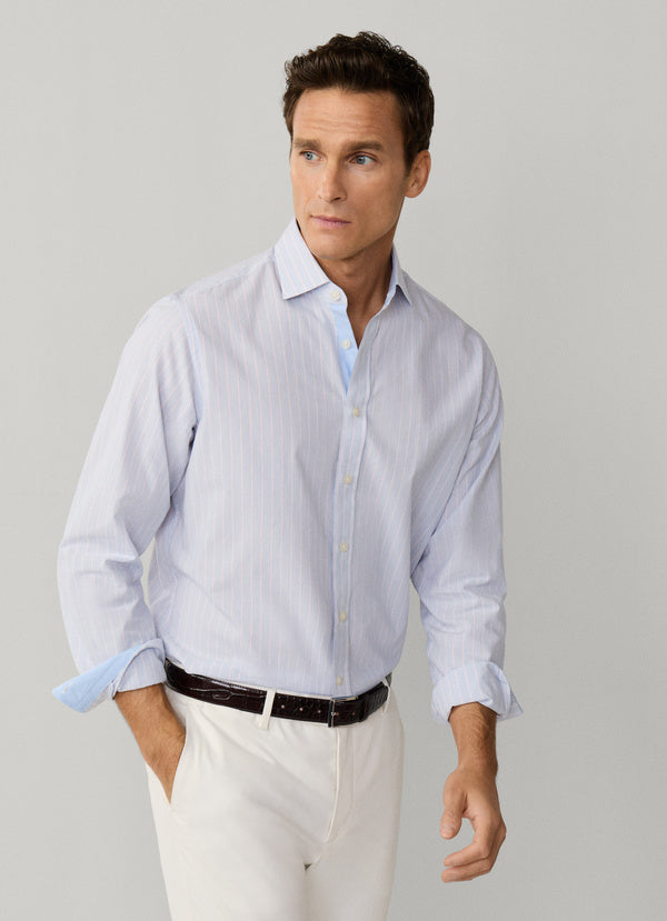 Classic Fit Hairline Two-Tone Stripe Shirt