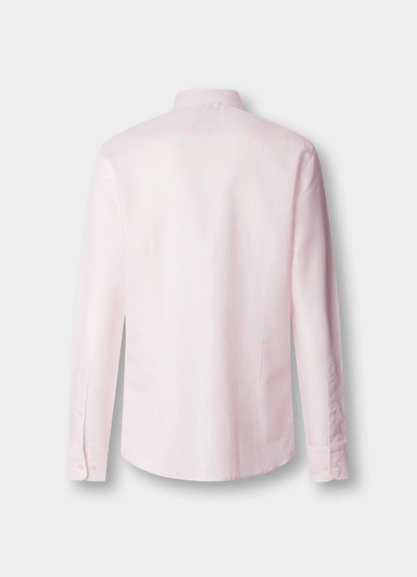 Tailored Fit Linen-Cotton Stripe Shirt