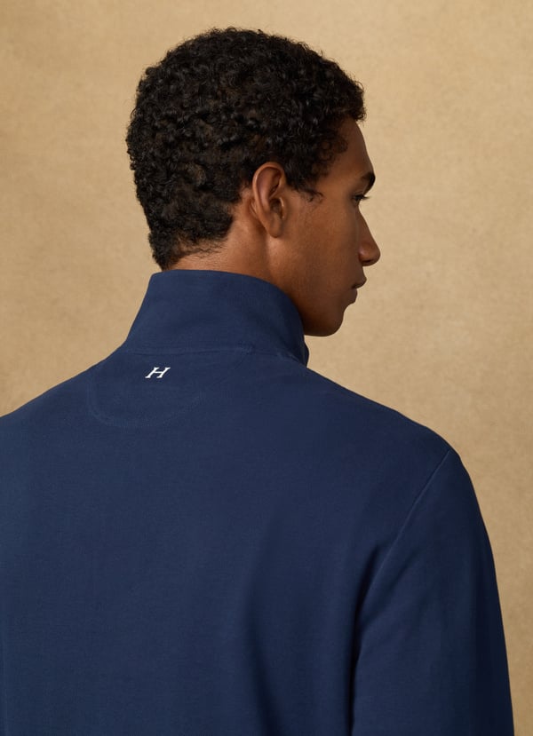 Classic Fit Pique Quarter-Zip Sweatshirt