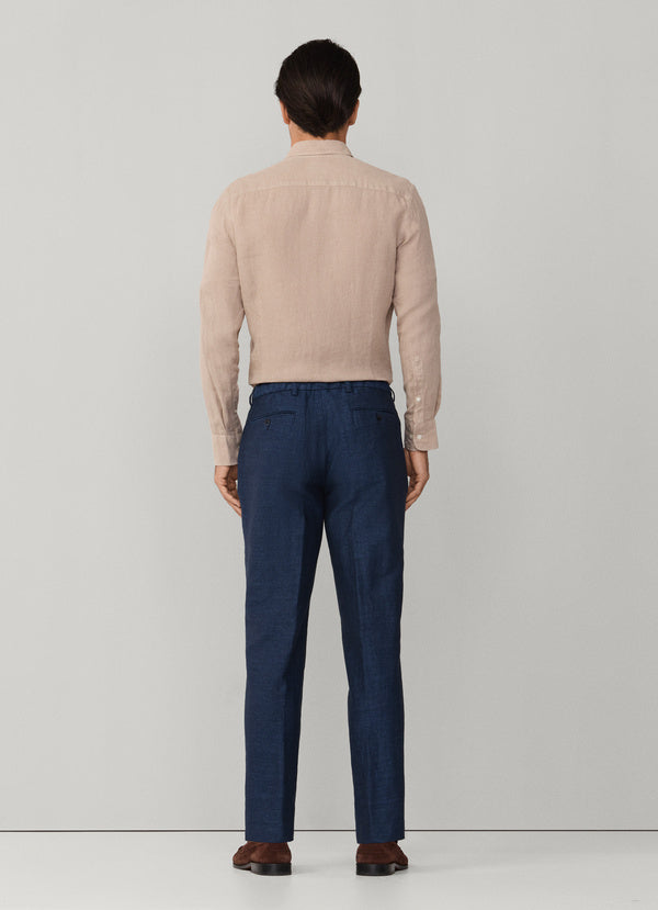 Regular Fit Linen-Cotton Blend Trouser