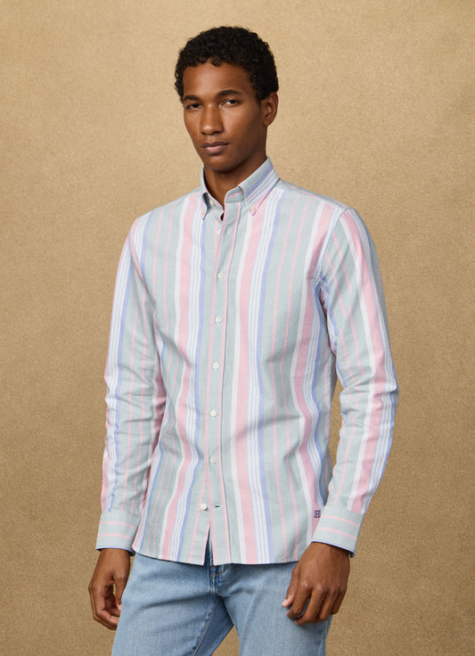 Tailored Fit Multi Stripe Oxford Shirt
