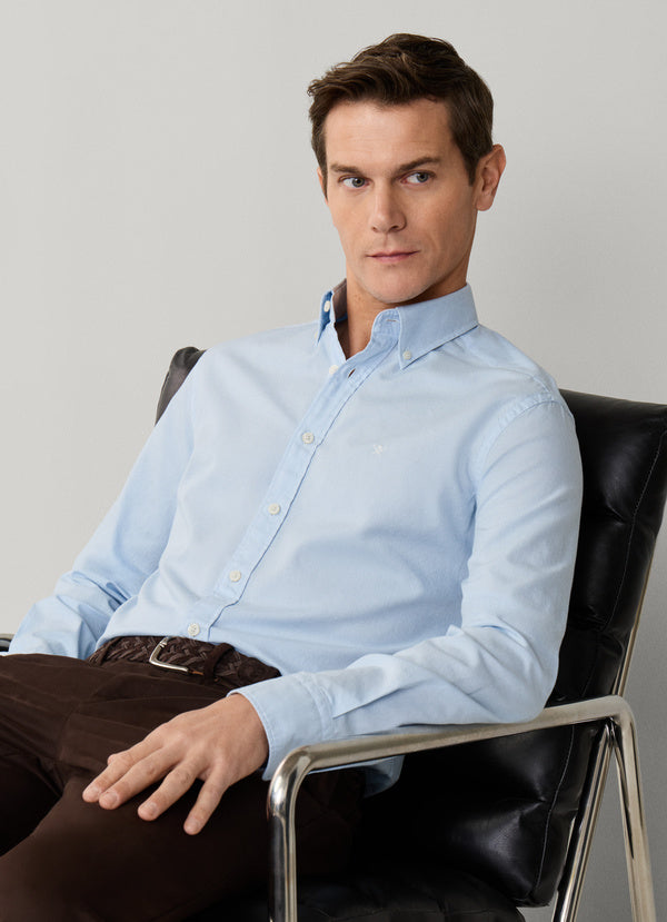 Tailored Fit Garment Dyed Oxford Shirt