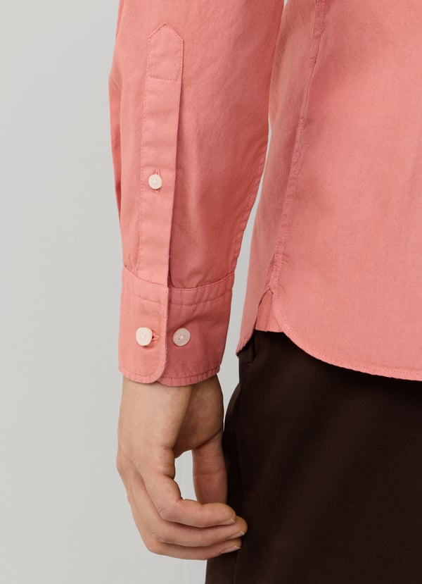 Tailored Fit Garment Dyed Oxford Shirt
