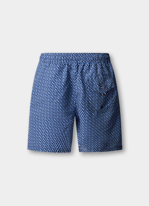 Geo Block Print Swim Trunk
