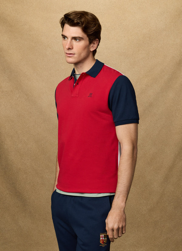 Classic Fit Short Sleeve Colour Block Polo