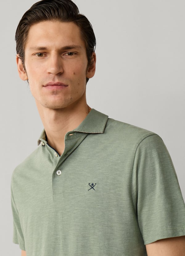Classic Fit Short Sleeve Linen Trim Polo