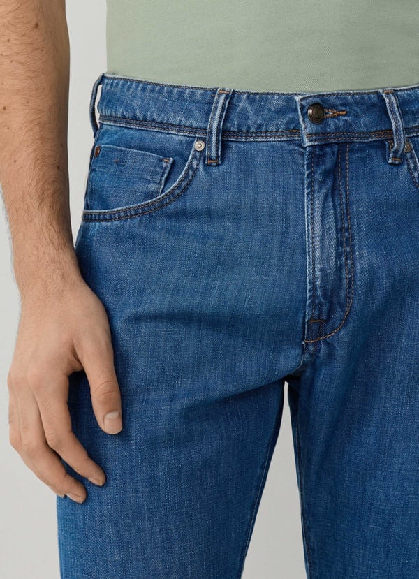 Classic Fit Cotton-Linen Blend Denim