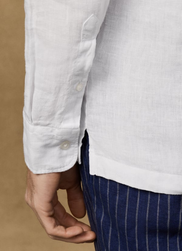 Classic Fit Linen Half Placket Shirt