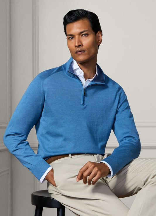 Silk-Cotton Quarter Zip Jumper