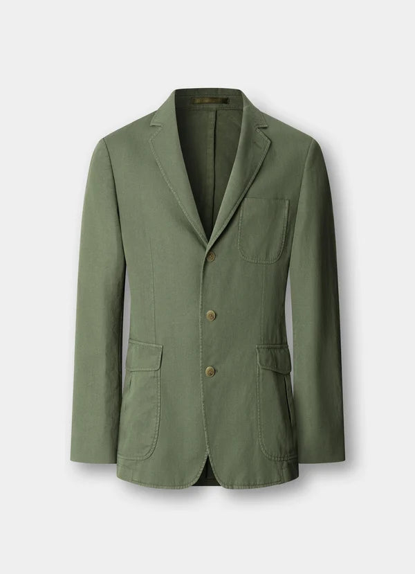 Stretch Linen Blend Blazer - Woven In Italy