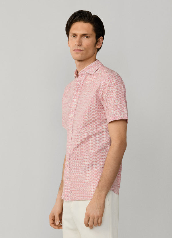 Tailored Fit Print Short Sleeve Shirt