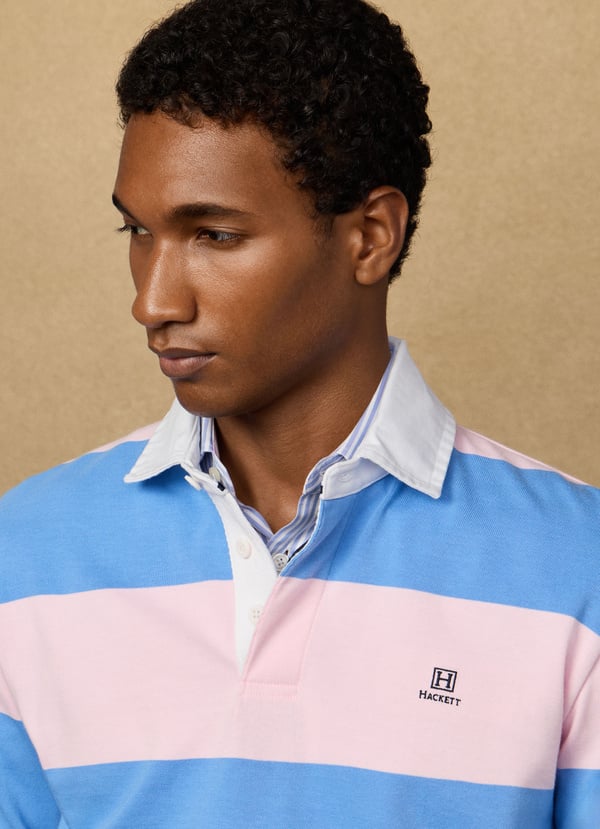 Classic Fit Striped Rugby Shirt