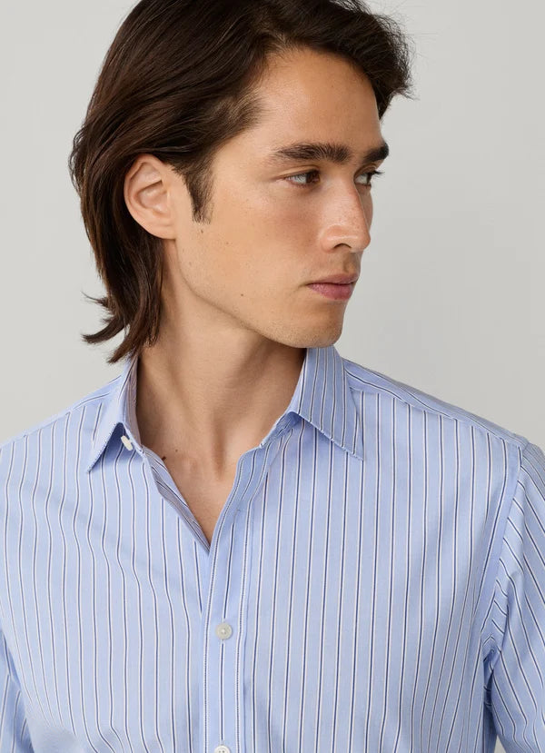 Classic Fit End-On-End Butcher Stripe Shirt
