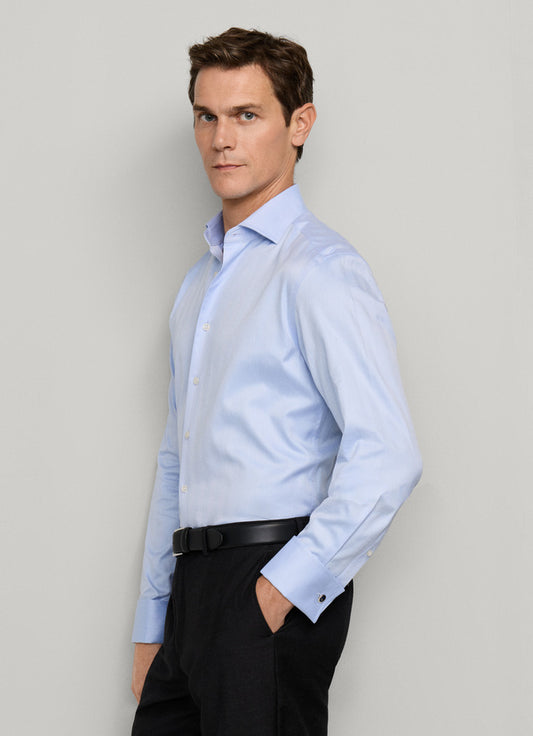 Tailored Fit Formal Herringbone Shirt