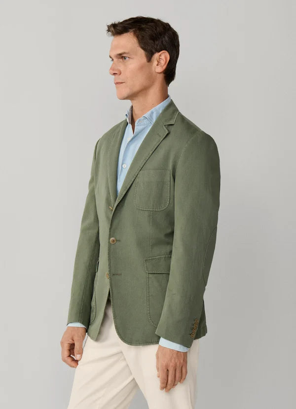 Stretch Linen Blend Blazer - Woven In Italy
