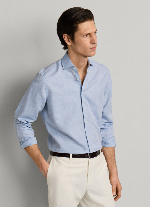 Tailored Fit Cotton-Linen Shirt