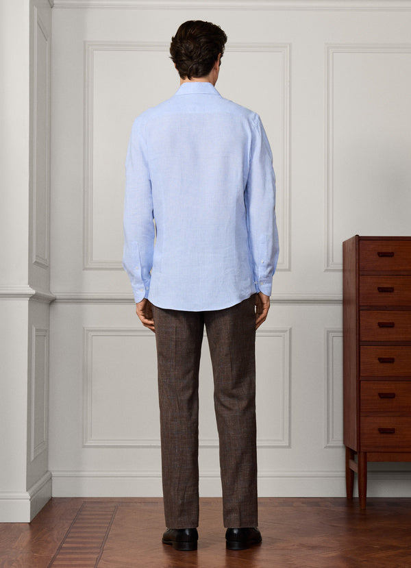 Tailored Fit Price Of Wales Linen Shirt