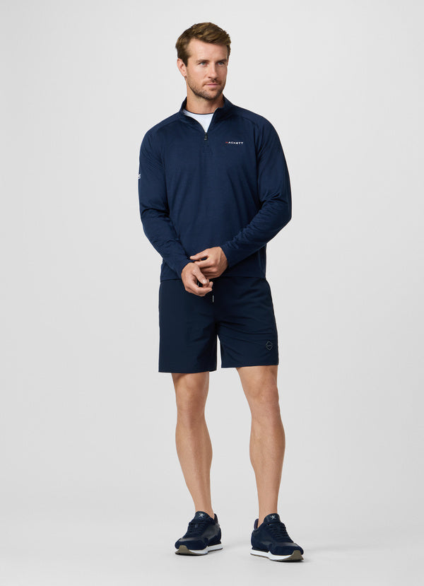 Slim Fit Long Sleeve Quarter Zip Polo