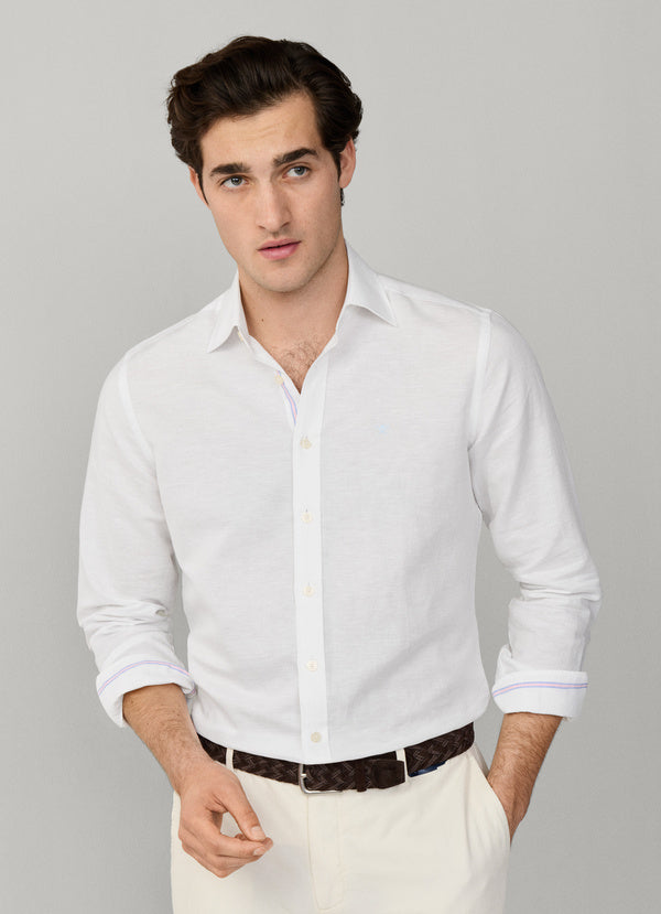 Tailored Fit Cotton-Linen Selvedge Shirt