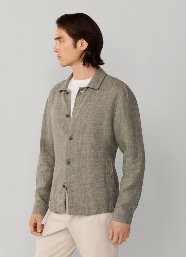 Linen Blouson Overshirt