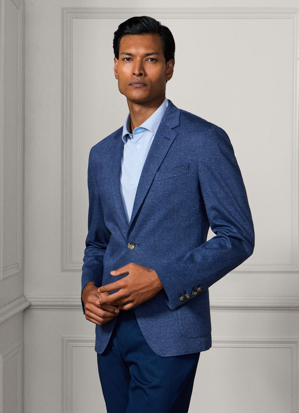 Cotton Knitted Glencheck Blazer