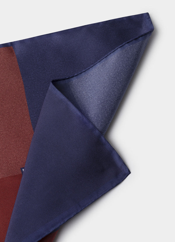 Herringbone Quad Silk Pocket Square