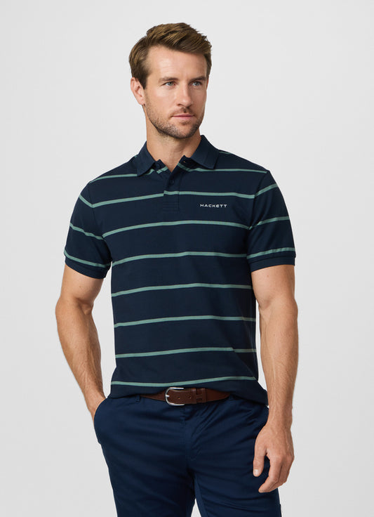 Classic Fit Short Sleeve Stripe Polo