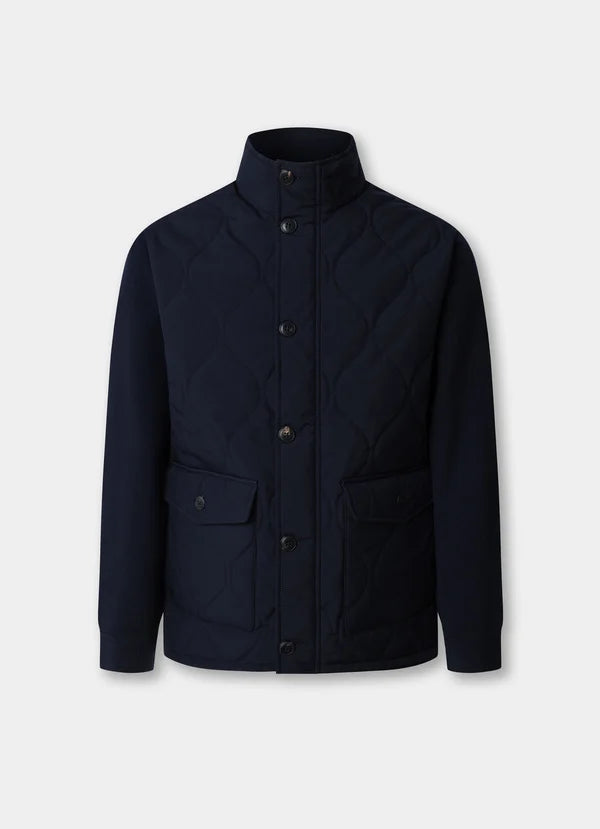 Merino Wool Hybrid Full-Zip Cardigan