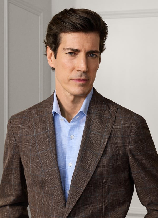Wool-Silk Prince Of Wales Suit - Woven In Italy