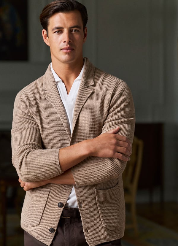 Wool Blend Knit Blazer
