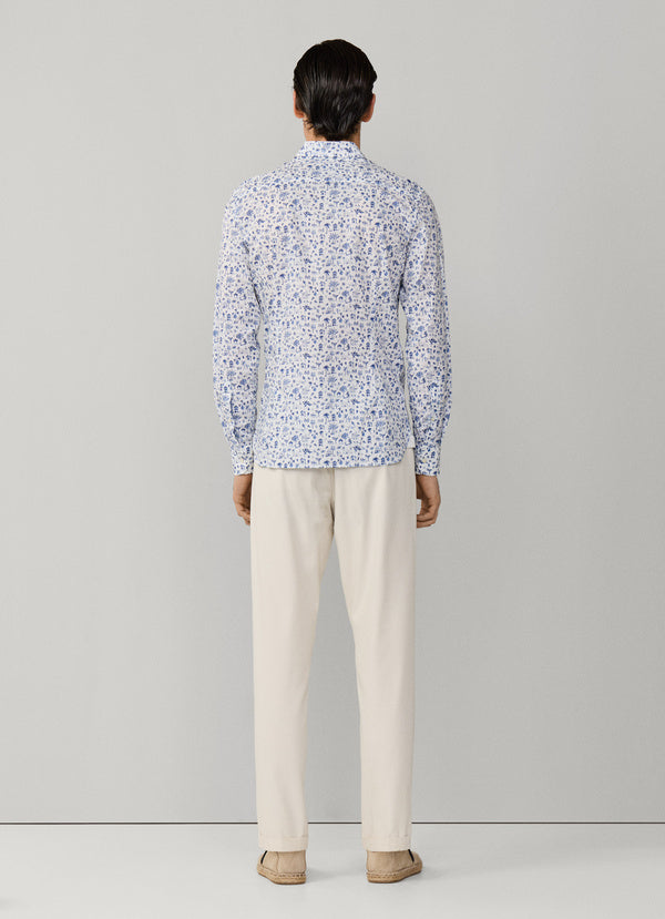Tailored Fit Island Print Shirt