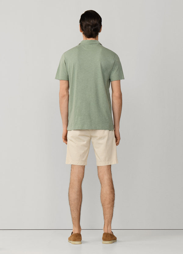 Classic Fit Short Sleeve Linen Trim Polo